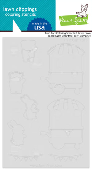 Lawn Fawn - TREAT CART Coloring Stencils - Lawn Clippings - Stencil Set