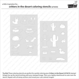 Lawn Fawn - CRITTERS I THE DESERT Coloring Stencils - Lawn Clippings - Stencil Set