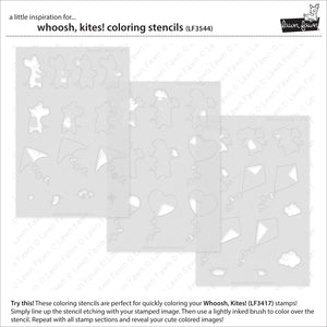 Lawn Fawn - WHOOSH, KITES! Coloring Stencils - Lawn Clippings - Stencil Set