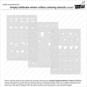 Lawn Fawn - SIMPLY CELEBRATE WINTER CRITTERS - Coloring Stencils