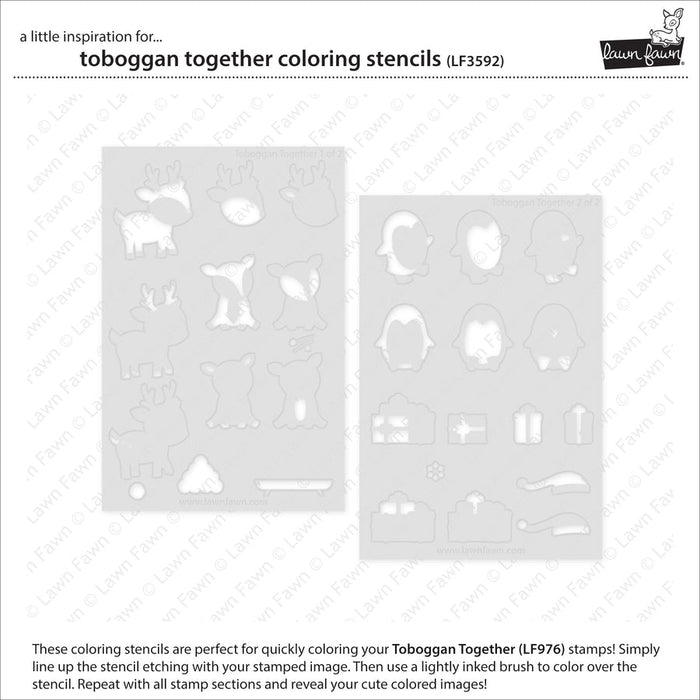 Lawn Fawn - TOBOGGAN - Coloring Stencils