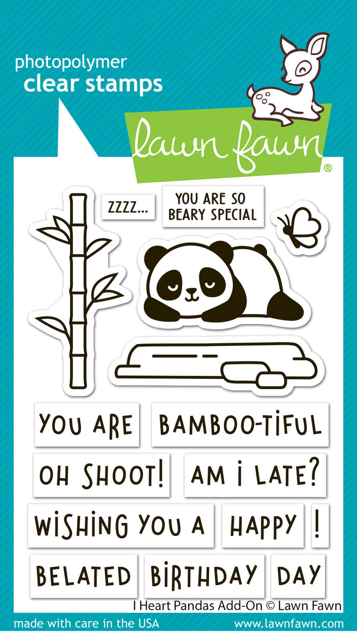 Lawn Fawn - I HEART PANDAS ADD-ON - Stamps Set