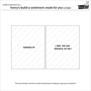 Lawn Fawn - Henry's Build a Sentiment: MADE FOR YOU - Mini Stamps Set