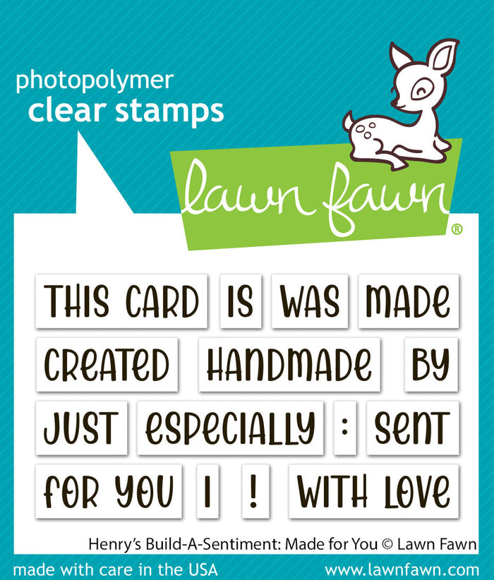 Lawn Fawn - Henry's Build a Sentiment: MADE FOR YOU - Mini Stamps Set