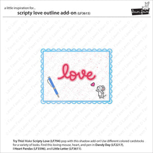 Lawn Fawn - Scripty LOVE OUTLINE - Add-On Die