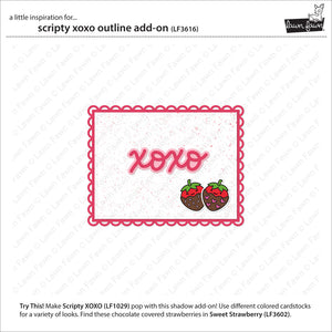 Lawn Fawn - Scripty XOXO OUTLINE - Add-On Die