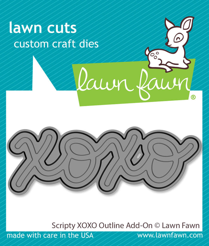 Lawn Fawn - Scripty XOXO OUTLINE - Add-On Die