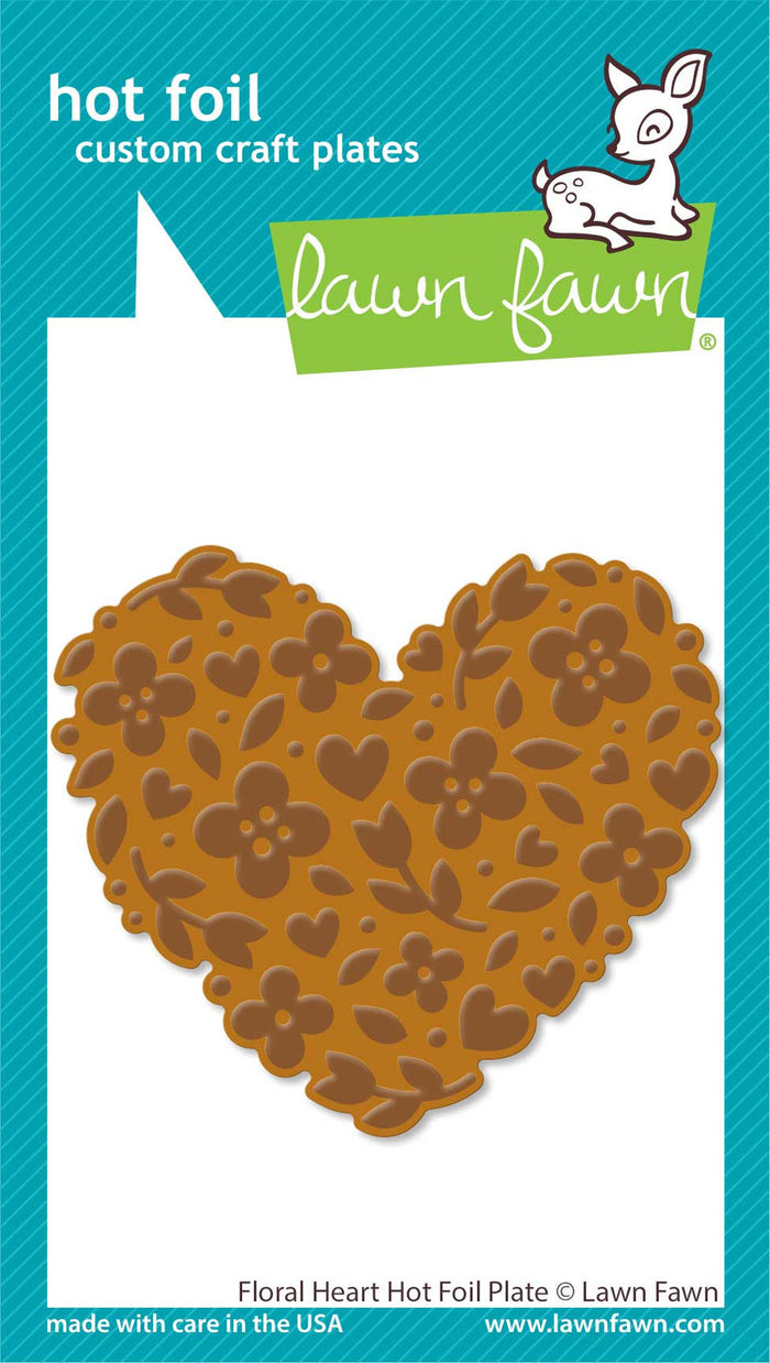 Lawn Fawn - FLORAL HEART - Hot Foil Plate