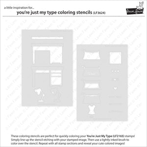 Lawn Fawn - YOU'RE JUST MY TYPE - Coloring Stencils