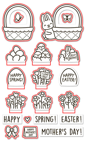 Lawn Fawn - SPRING BASKET - Coloring Stencils