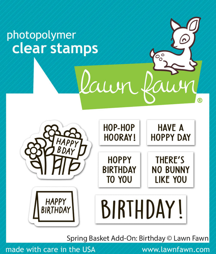 Lawn Fawn - Spring Basket Add-On: BIRTHDAY - Stamps Set