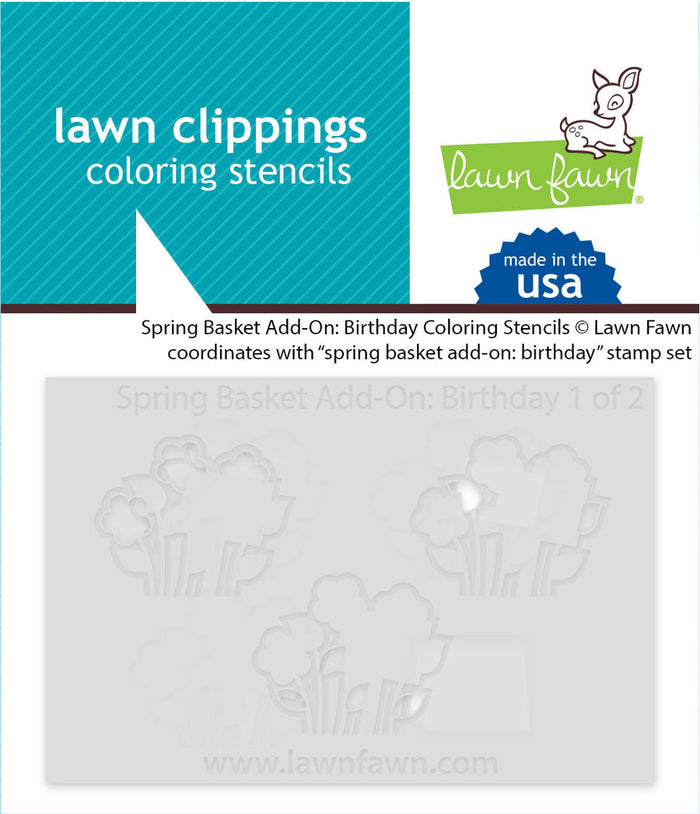 Lawn Fawn - Spring Basket Add-On: BIRTHDAY - Coloring Stencils