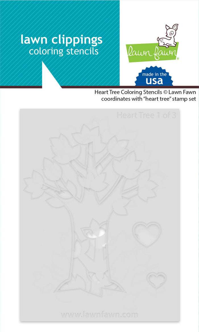 Lawn Fawn - HEART TREE - Coloring Stencils