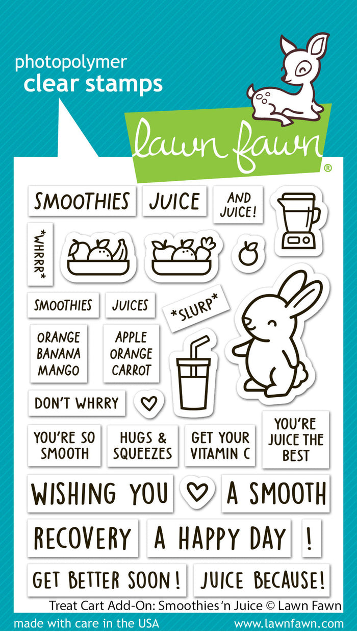 Lawn Fawn - Treat Cart Add-On: SMOOTHIES 'n JUICE - Stamps set