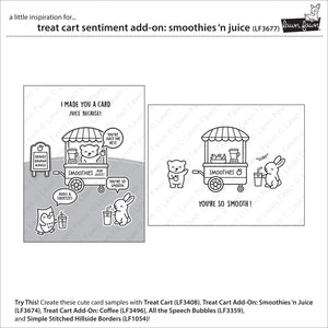 Lawn Fawn - Treat Cart Sentiment Add-On: SMOOTHIES 'n JUICE - Stamps Set