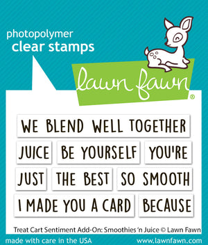 Lawn Fawn - Treat Cart Sentiment Add-On: SMOOTHIES 'n JUICE - Stamps Set