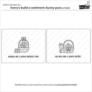 Lawn Fawn - Henry's Build a Sentiment: BUNNY PUNS - Stamps Set