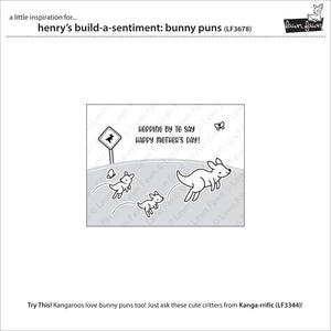 Lawn Fawn - Henry's Build a Sentiment: BUNNY PUNS - Stamps Set