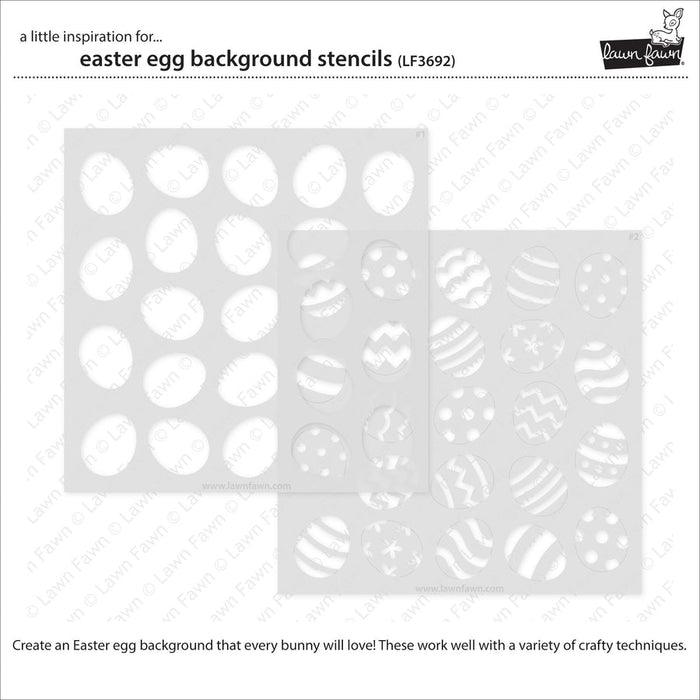 Lawn Fawn - EASTER EGG Background - Lawn Clippings - 2 pc Stencil Set