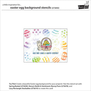 Lawn Fawn - EASTER EGG Background - Lawn Clippings - 2 pc Stencil Set