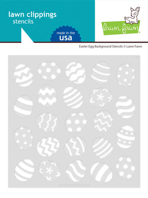 Lawn Fawn - EASTER EGG Background - Lawn Clippings - 2 pc Stencil Set