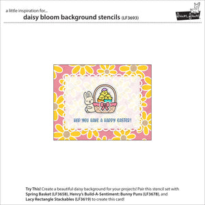 Lawn Fawn - DAISY BLOOM Background - Lawn Clippings - 3pc Stencil set