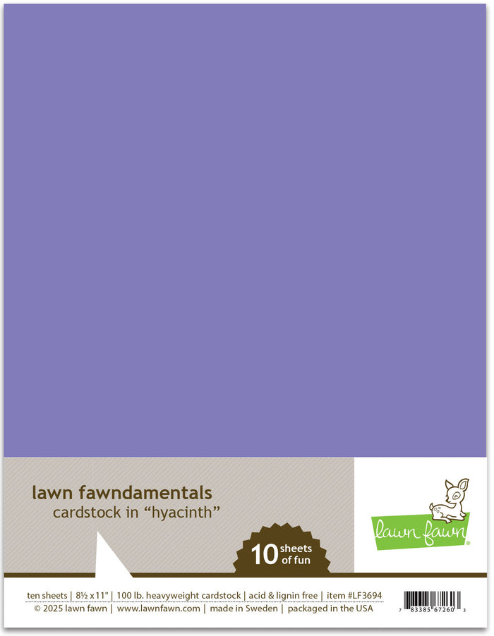 Lawn Fawn - HYACINTH Cardstock 8.5x11 Paper Pack