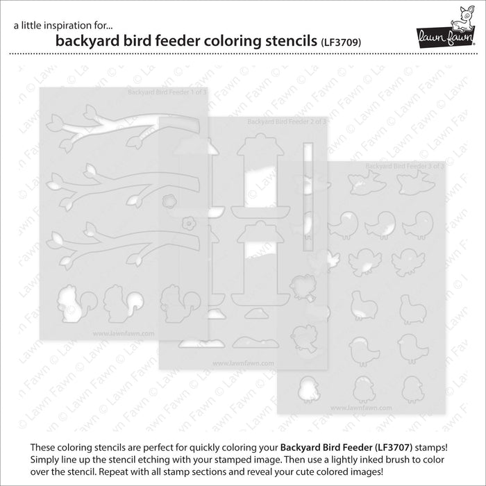 Lawn Fawn - BACKYARD BIRD FEEDER - Coloring Stencils