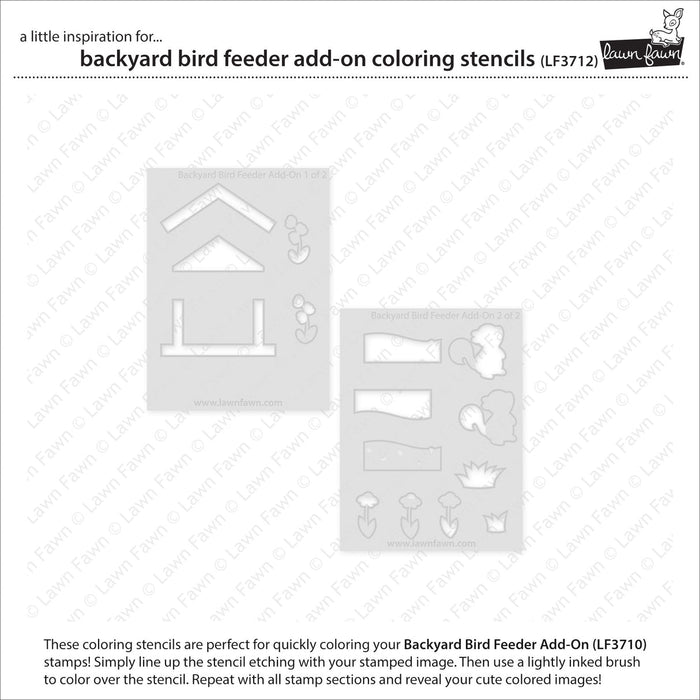 Lawn Fawn - BACKYARD BIRD FEEDER Add-On - Coloring Stencils