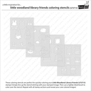 Lawn Fawn - LITTLE WOODLAND LIBRARY FRIENDS - Coloring Stencils