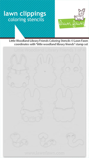 Lawn Fawn - LITTLE WOODLAND LIBRARY FRIENDS - Coloring Stencils
