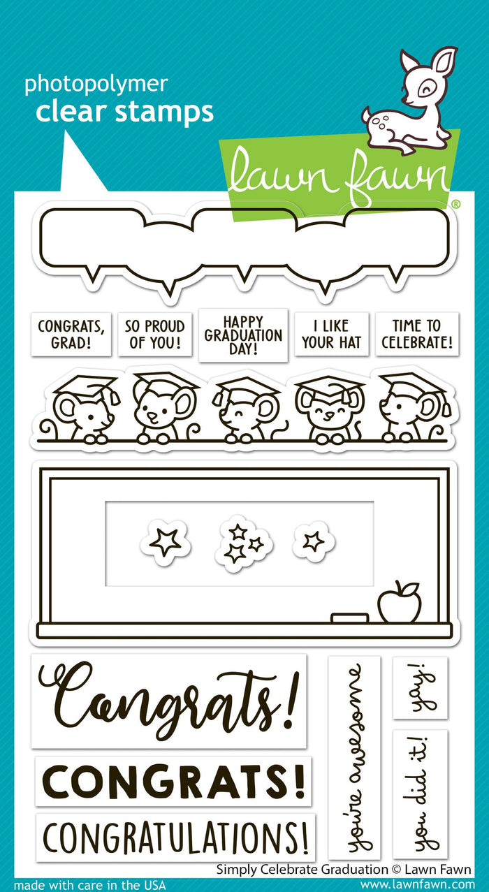 Lawn Fawn - SIMPLY CELEBRATE GRADUATION - Stamps Set