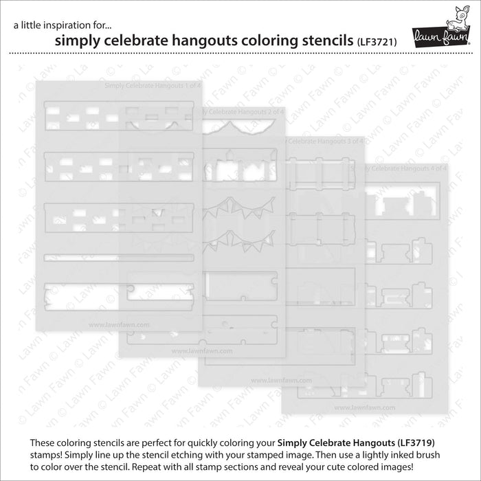 Lawn Fawn - SIMPLY CELEBRATE HANGOUTS - Coloring Stencils