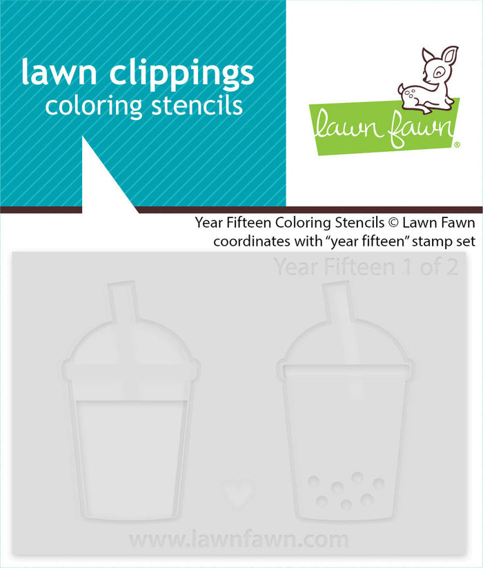 Lawn Fawn - YEAR FIFTEEN (Boba Tea) - Coloring Stencils