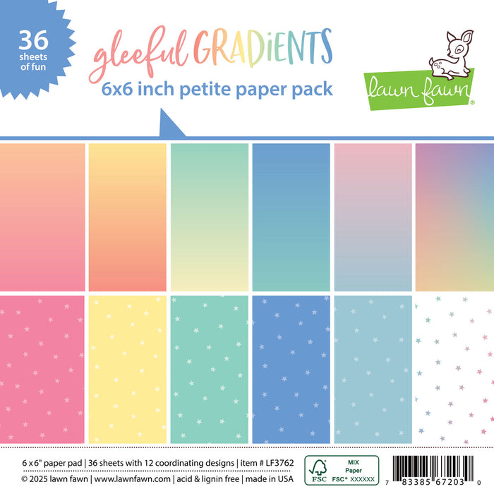 Lawn Fawn - GLEEFUL GRADIENTS - Petite Paper Pack 6x6