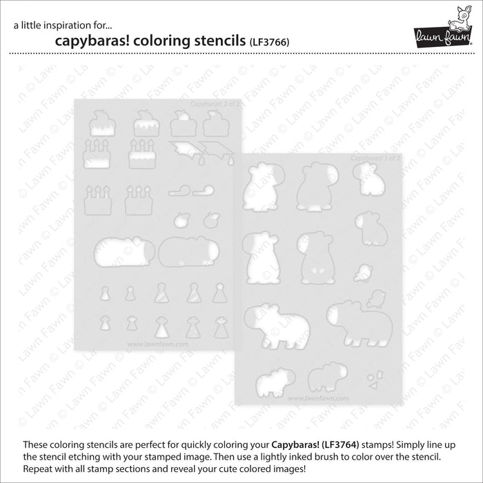 Lawn Fawn - CAPYBARAS! - Coloring Stencils