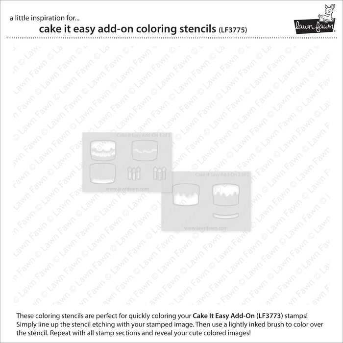 Lawn Fawn - CAKE IT EASY Add-On - Coloring Stencils