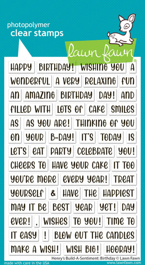 Lawn Fawn - Henry's Build a Sentiment: BIRTHDAY - Stamps Set