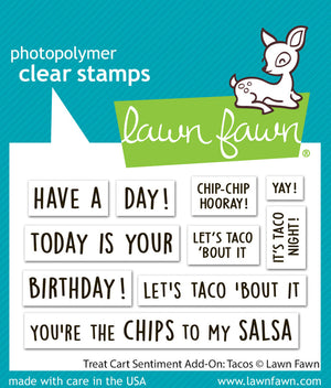 Lawn Fawn - Treat Cart Sentiment Add-On: TACOS - Stamps Set