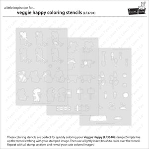 Lawn Fawn - VEGGIE HAPPY - Coloring Stencils