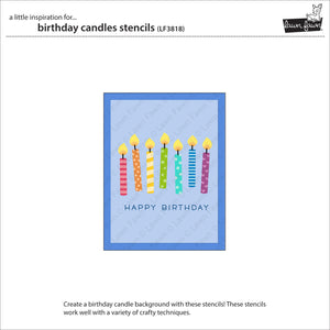 Lawn Fawn - BIRTHDAY CANDLES - Lawn Clippings - 3pc Layering Stencil set