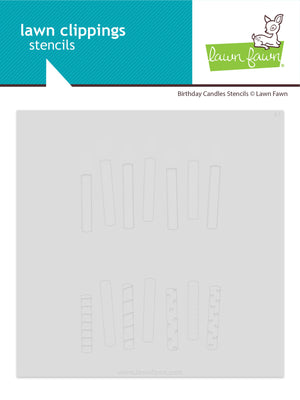 Lawn Fawn - BIRTHDAY CANDLES - Lawn Clippings - 3pc Layering Stencil set