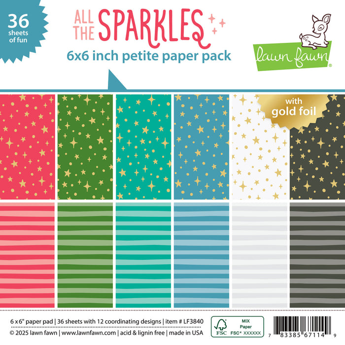 Lawn Fawn - ALL THE SPARKLES - Petite Paper Pack 6x6