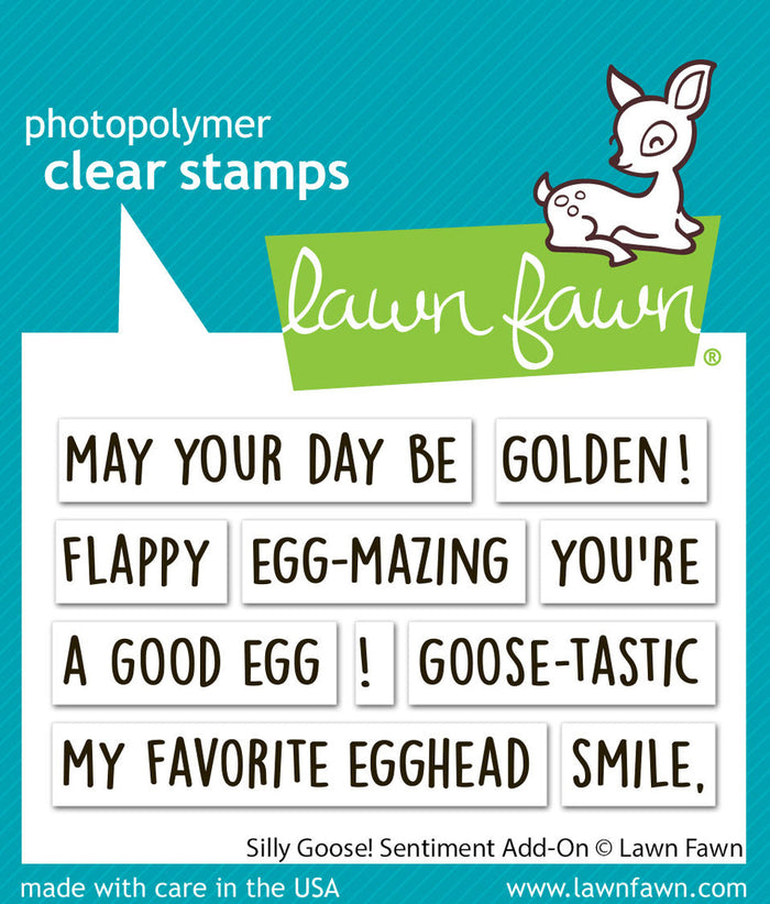 Lawn Fawn - SILLY GOOSE! SENTIMENT Add-On - Stamps Set