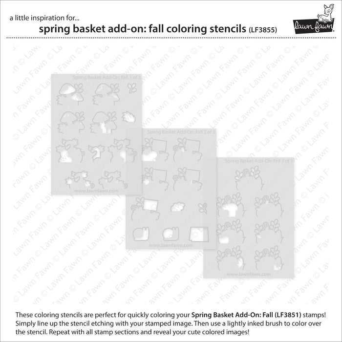 Lawn Fawn - Spring Basket Add-On: FALL - Coloring Stencils