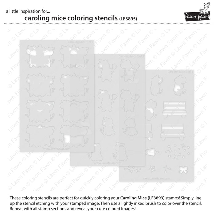 Lawn Fawn - CAROLING MICE- Coloring Stencils