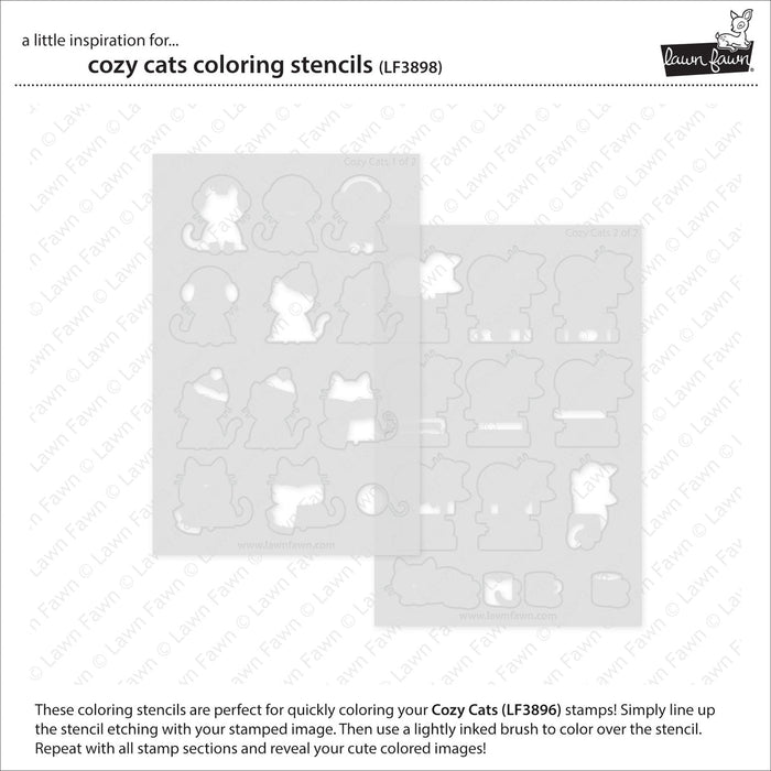 Lawn Fawn - COZY CATS - Coloring Stencils