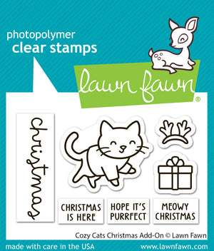 Lawn Fawn - COZY CATS CHRISTMAS Add-On - Stamps Set