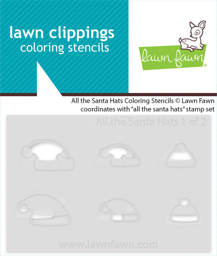 Lawn Fawn - ALL THE SANTA HATS  - Coloring Stencils
