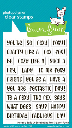 Lawn Fawn - Henry's Build a Sentiment: FOX - Stamps Set
